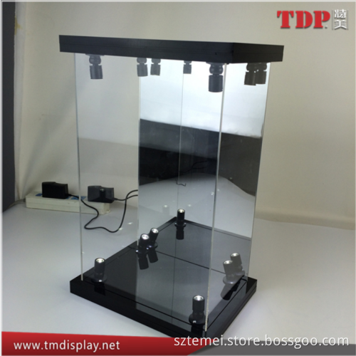 customized demountable LED lighted 1/6 scale action acrylic figurine acrylic toy display case figure acrylic display case